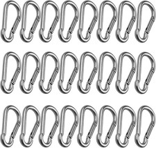 25 Pack Stainless Steel 2" Spring Snap Hooks Keychain Clips Heavy Duty 304