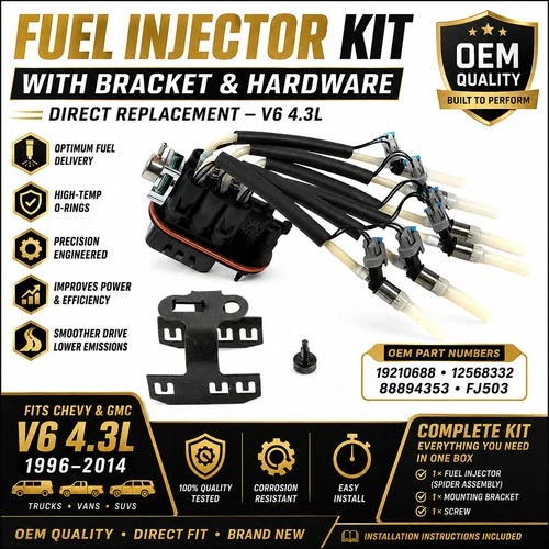 For Spider Fuel Injectors 1996-2013 Chevy Silverado GMC Sierra V6 4.3L FJ503