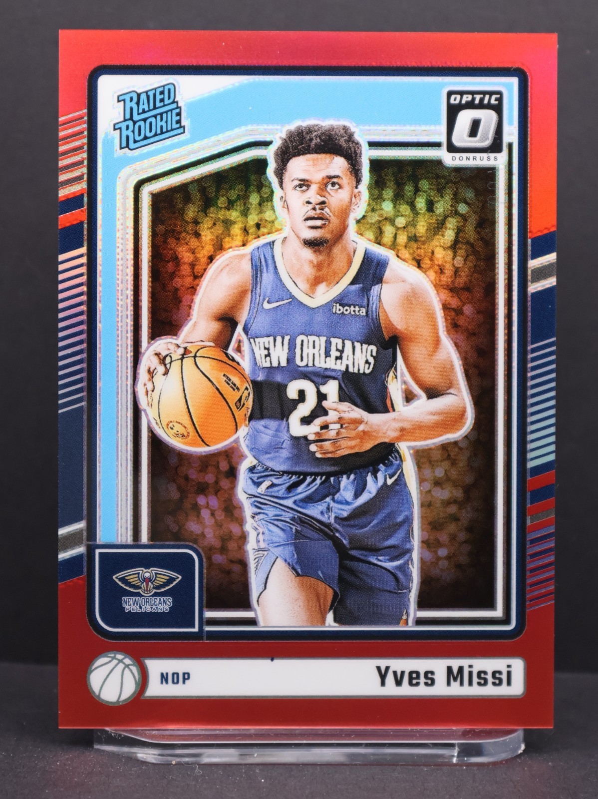 Yves Missi 2024-25 Donruss Optic Basketball Rated Rookie #265 Red Prizm 01/99 RC