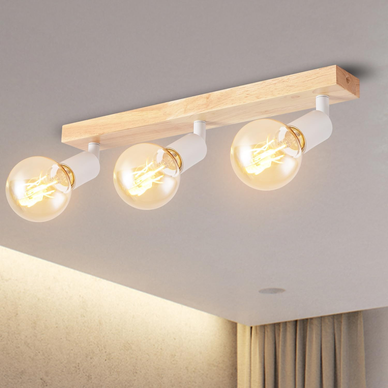 Plafoniera Soffitto 3 Luci Faretti Orientabili GU10 Metallo Nero