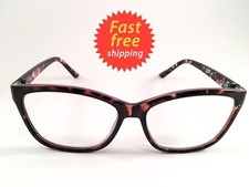 Betsey Johnson Reading Glasses Leopard Face Floral Legs Retro Style 1.50
