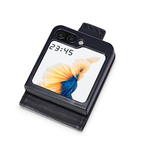 For Samsung Galaxy Z Flip6/5/4/3 5G Case Leather Stand Magnetic Card Wallet Case - Picture 13 of 22