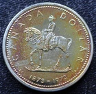 1973 CANADA $1 DOLLAR - .500 SILVER Royal Canadian Mounted Police - RAINBOW TONE