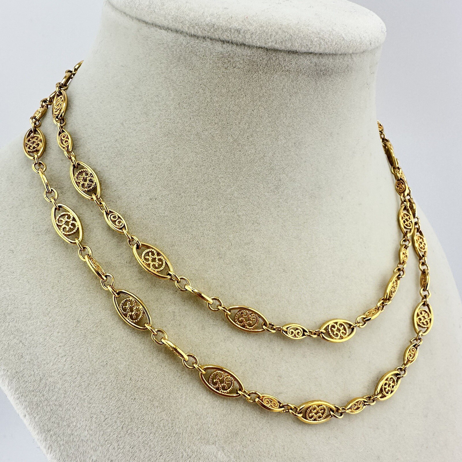 Fancy Scroll Link Classic Elegant Stackable Gold … - image 2