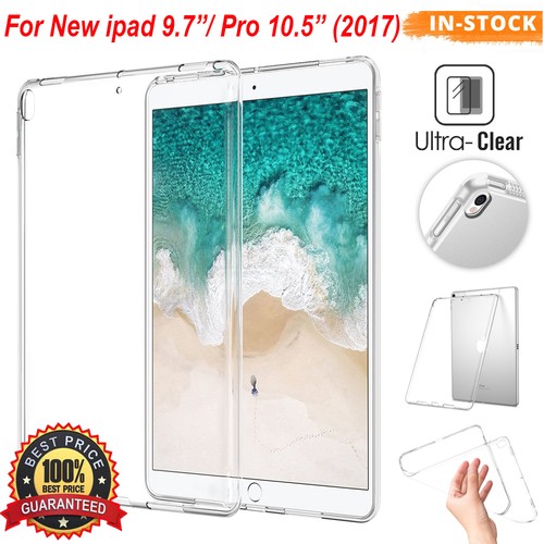 For iPad 5th/6th iPad Pro 10.5/12.9 in Case Clear TPU Shockproof Soft Back Cover - Afbeelding 1 van 12