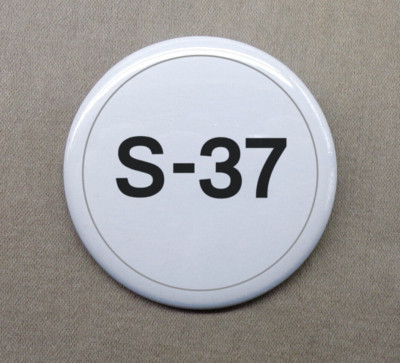 S-37 Los Alamos ID Button 2.25  Repro Richard Feynman Pinback Oppenheimer A-Bomb