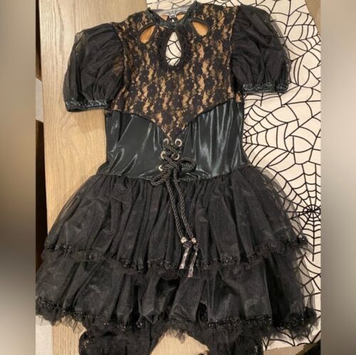 Fun Sexy Black Lace, Faux Leather Costume! Dance /Theatre/Cosplay! - Picture 2 of 10