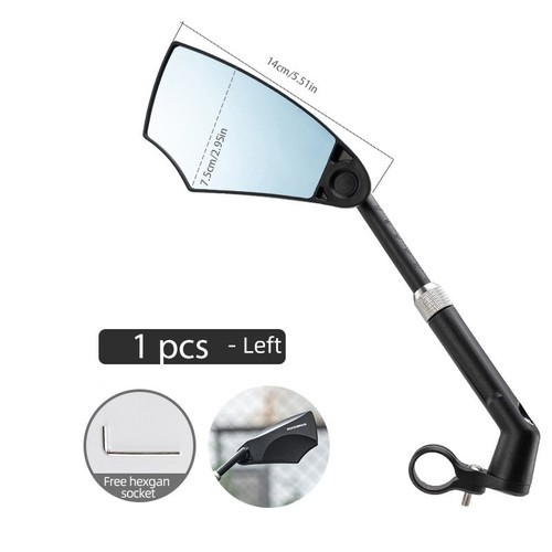 RockBros Anti Glare Bicycle Rearview Mirror 360 ° Rotatable Universal HD Mirror - Picture 11 of 26