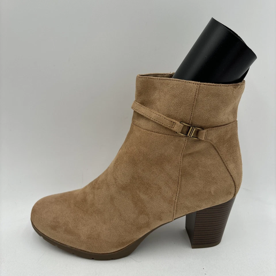 Anne Klein RYE Tab Fabric Round Toe Side Zip Block Heel Booties Size 11M - Image 3 of 4