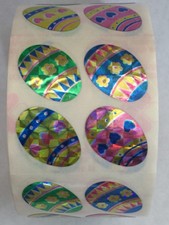 400 Easter Egg Stickers in roll of 100 modules 2"x2" Each Sticker 1" RPZ8300