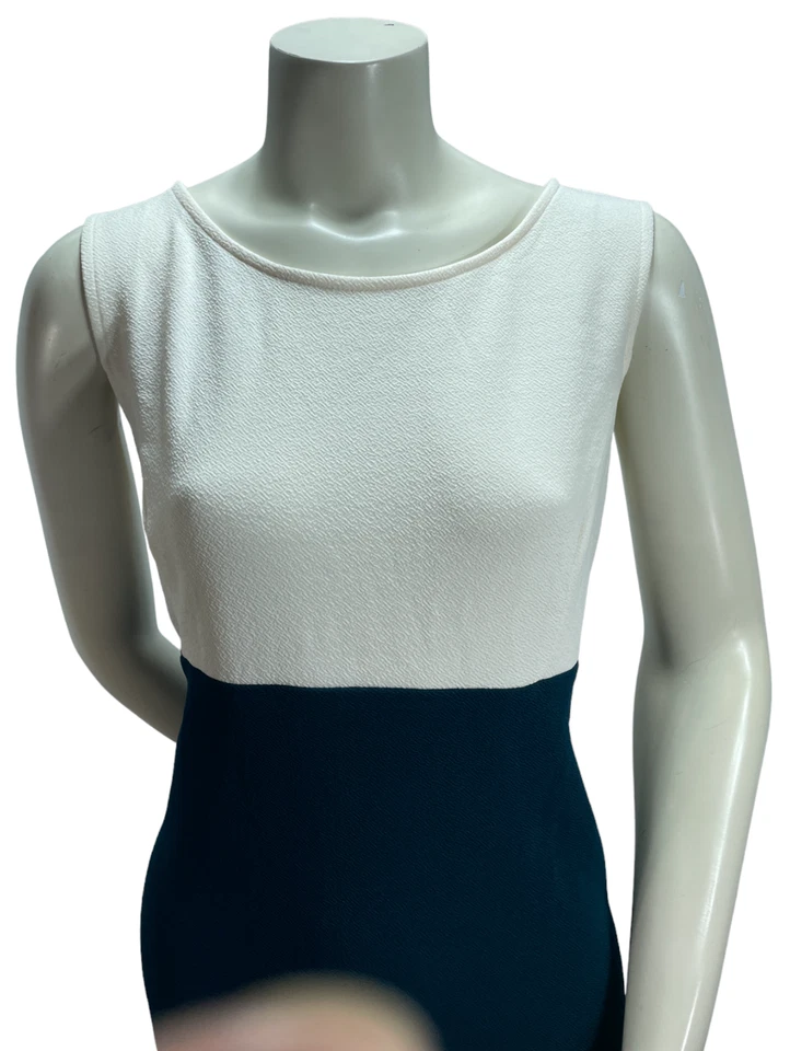 NY Collection Dress Womens size 14 Petite 14P Green White Colorblock Stretch New - Image 2 of 4