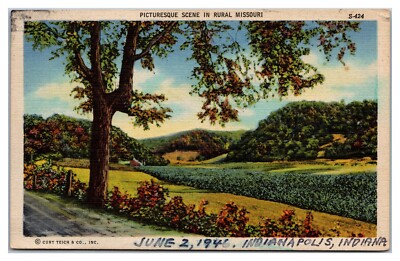 Picturesque Scene In Rural Missouri Tree Farm Valley Crops Barn