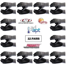 12 PR 42-874 MaxiFlex Foam Nitrile Grip Palm Coated PROTECTIVE WORK GLOVES LARGE