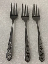 Rogers Floral Trellis 3 Dinner Forks  Stainless Made in Korea
