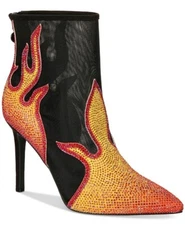 Thalia Sodi Women's Rayenn Embellished Pointed-Toe Dress Booties - Red Hot Flame