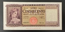 LIRE 500 Carta - Decr. 10/02 '48 e 9/02 1948 S116 068757 - q FDS