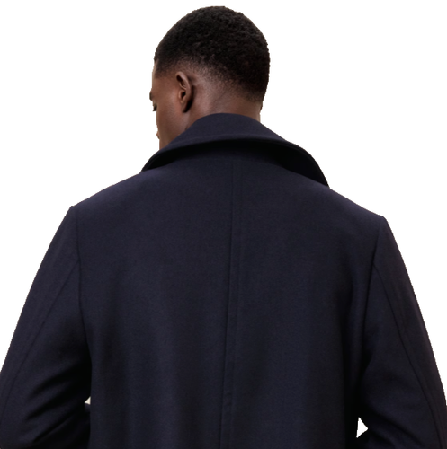 Banana Republic Men's Pea Coat Wool Blend Navy Blue NWT XXL $250 - Picture 3 of 4