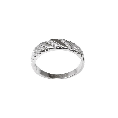 Bague Unisexe En Argent 925 Avec Zircone Blanche – Taille USA 5 (neuve, Sans Boîte)