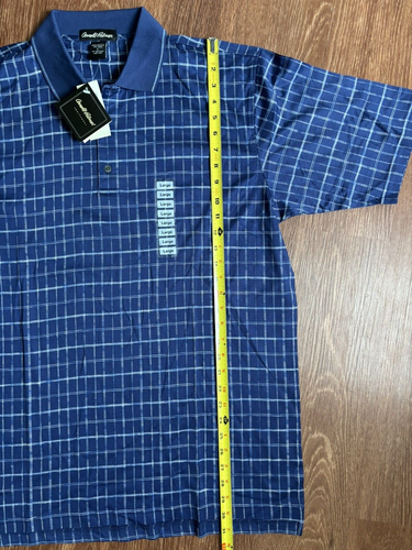 Polo Arnold Palmer uomo grande blu a quadri abbigliamento sportivo con bottoni - Foto 3 di 6