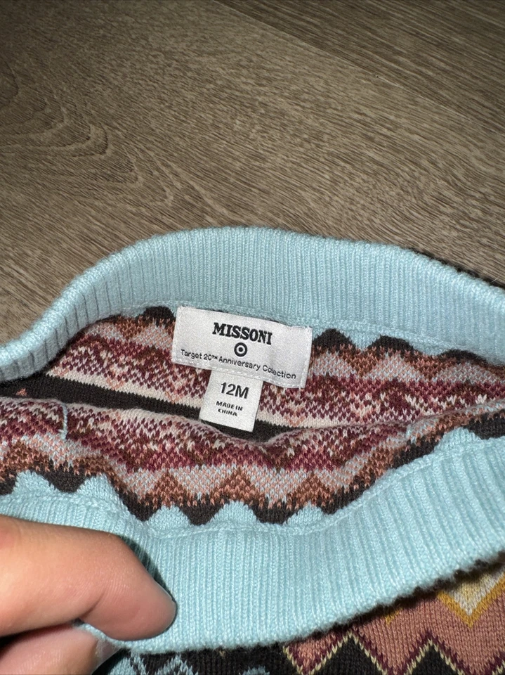Missoni for Target 20 Aniversario Bebé Niña Tejido Suéter Falda - 12m - Chevron Foto 2 de 3