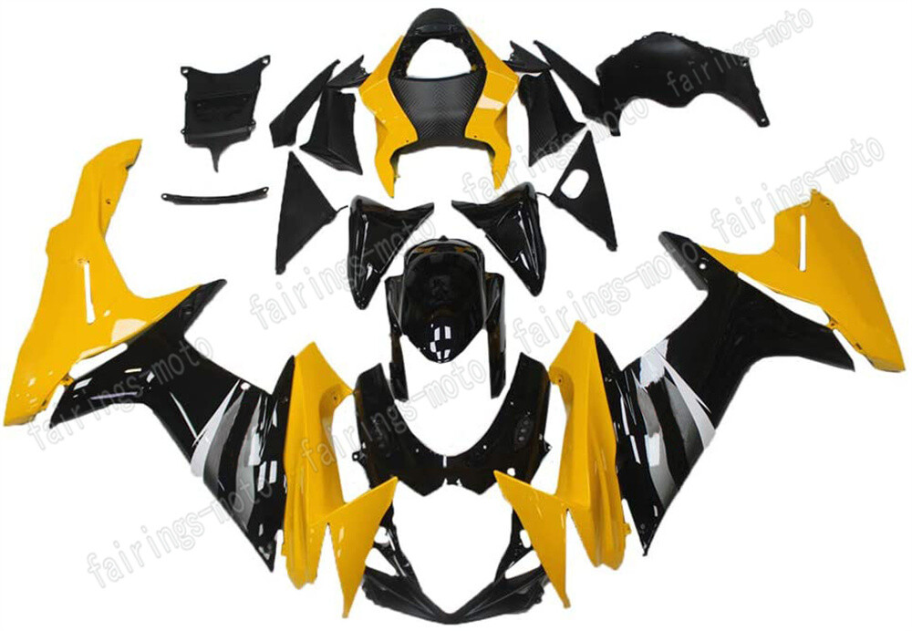 Yellow & Black ABS Plastic Fairing Kit for 2011-2023 GSX-R 600/750