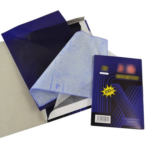 100 X CARBON PAPER SHEETS HAND COPY -  BLUE - Afbeelding 6 van 11