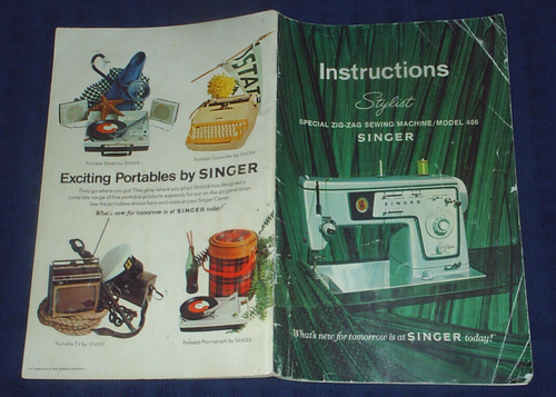 Singer Stylist Zig-Zag Sewing Machine Model 466 Owner's Operator Manual ...