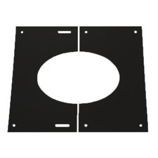 Finishing Plate 30-45° Twin Wall Insulated Flue Pipe Wood Burning Stoves Black