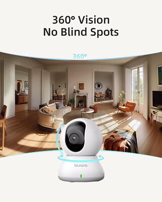 BJR 2K Telecamera Di Sorveglianza Wi-Fi Interno | 2 Pezzi Con Audio Bidirezionale E Visione Notturna