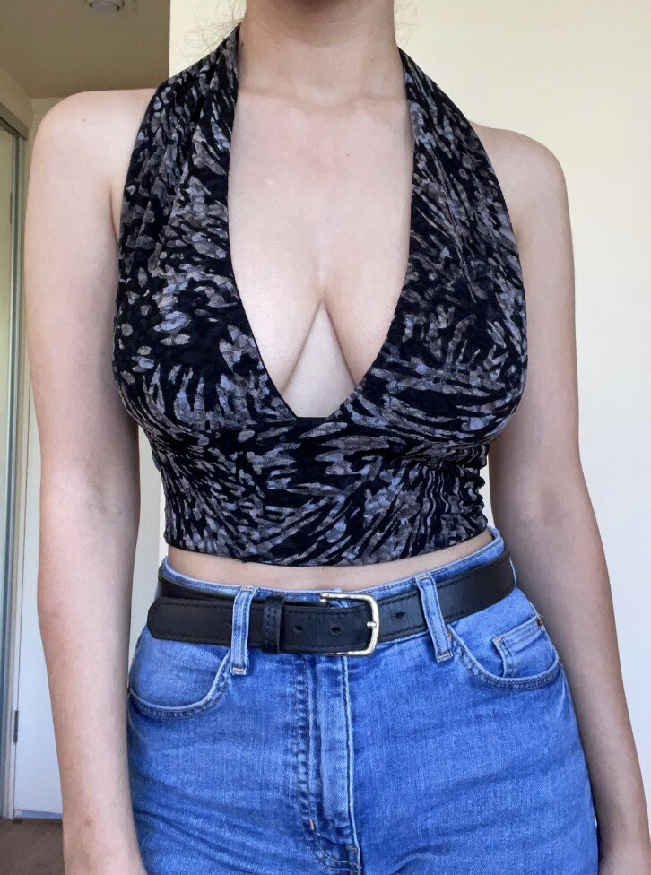 Women Top back Open halter neck