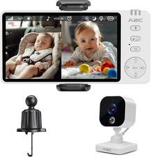 Baby Car Camera, 5" 1080P HD Baby Monitor Night Vision  Feeding Remind 1000FT