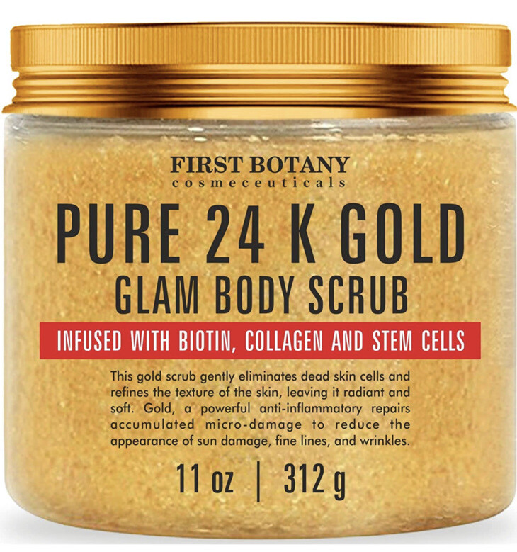 24 Gold Body Scrub with Collagen and Stem Cells Natural Exfoliating