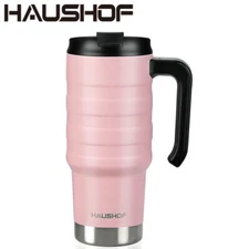 HAUSHOF 24 oz Travel Mug Steel Double Wall Vacuum Spill Proof Insulated Tumbler