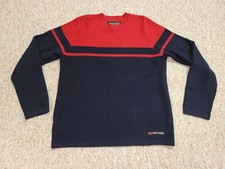 Vintage Abercrombie  Fitch Sweater Men Medium Blue Red Streetwear Knit 90s Y2K