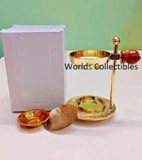 Brass Resin Incense Burner 4.5"H (Burn Resin without charcoal) Tea Candle Holder