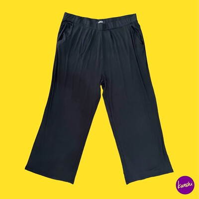 SIMPLY BE Women's Pull-On Trousers, Elasticated Waist, Pockets, Black, 18W x 33L