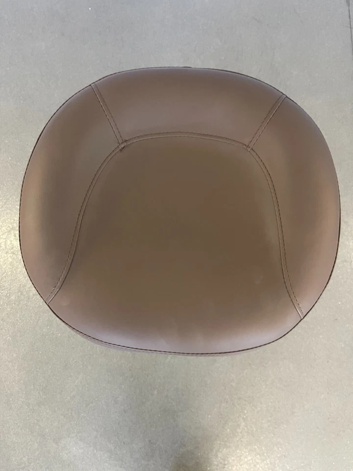 Bar Stool - Chrome, with Brown Leather Seat, Five Castors & Gas Lift - Easy Fit - Image 2 of 3