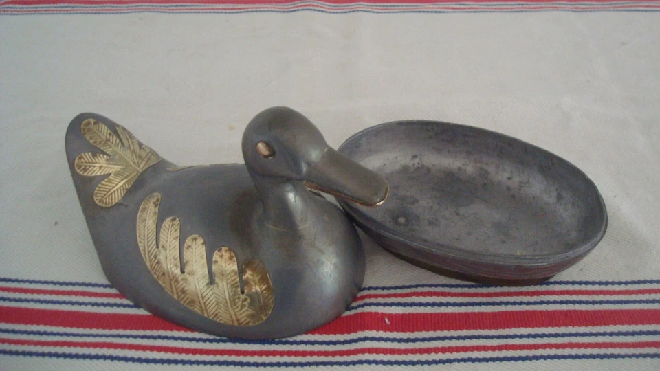 Canard bicolore métal ancien vide poche 1824juillet 21 - Photo 2/2