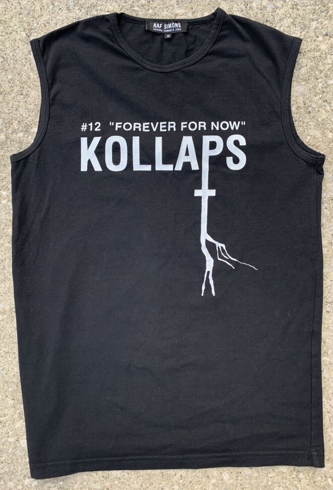 Raf Simons SS2002 Archive Kollaps Tank Top 48/M Black Raf Simons SS2002 Archive Kollaps Tank Top 48/M Black