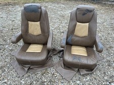Brown Tan Manual Rv Captain Chairs Seats Motorhome Pair Used