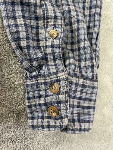 Quiksilver Edition Flannel Shirt Men's Large Blue Plaid 100% Cotton Button Front - Picture 7 of 16