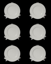 VINTAGE SERVIZIO 6 PIATTI PIANI PREZIOSA PORCELLANA BIANCA ROSENTHAL STUDIO LINE