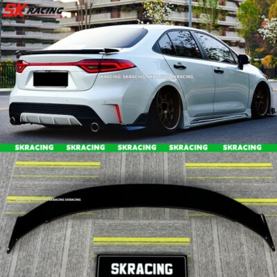 Black FRP Rear Tail Trunk Spoiler Wing Lip Fits Toyota Corolla Sedan 2020-2024 