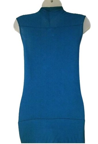 NEW ANNALEE + HOPE TEAL BLUE WATERFALL NECK TOP SIZE XS 8/10 #509* - Picture 2 of 2