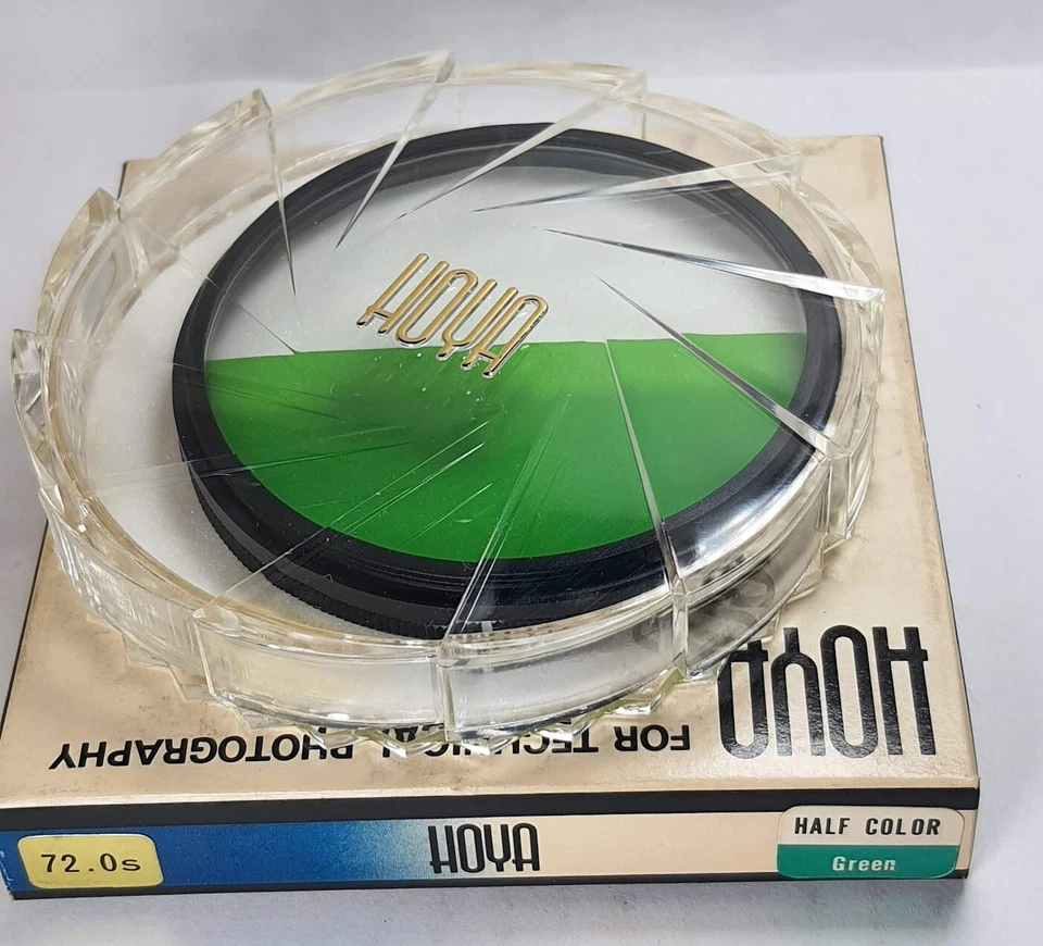 Hoya 72mm HALF-COLOR Green Glass Lens Filter 72 mm E-72 Japan Half Color E72 NOS - Image 4 of 4