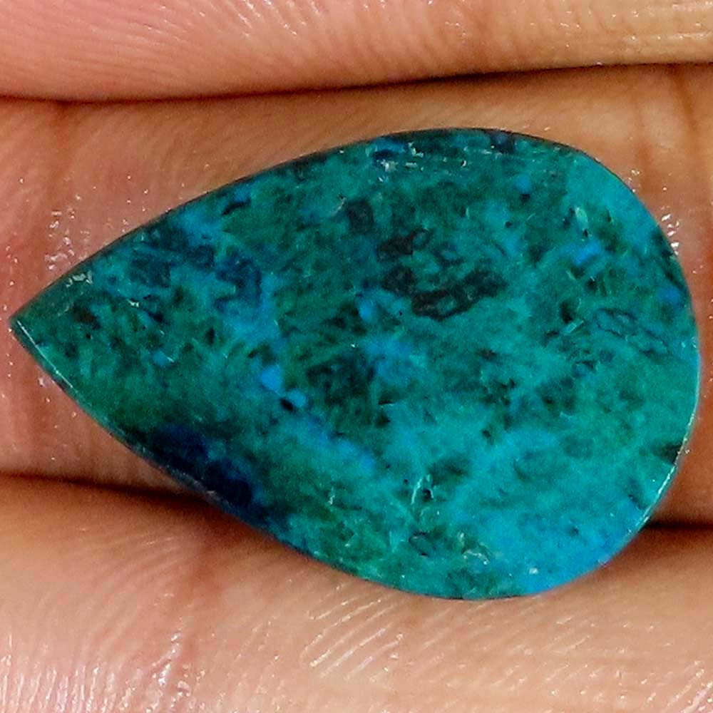 Natural CHRYSOCOLLA Pear Cabochon Loose Gemstone 19 90 Cts 17 X 26 X 4 natural-chrysocolla-pear-cabochon-loose-gemstone-19-90-cts-17-x-26-x-4