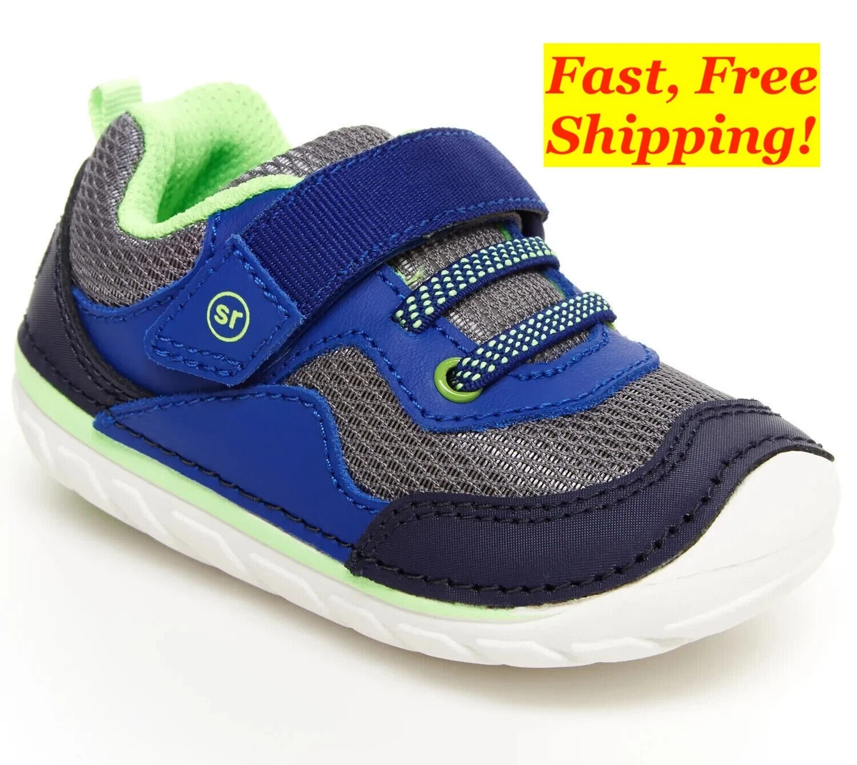 Stride Rite Sneaker 3W 3 Wide Rhett Athletic Blue 6-9 Mo *See Chart