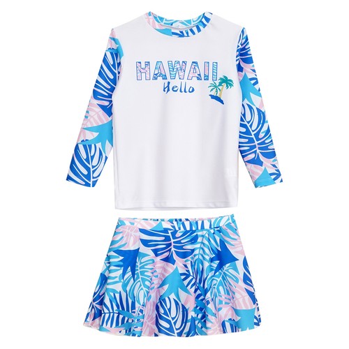 Maillot de bain enfants filles été vêtements de plage 2 pices maillot de bain imprimé tropical costume - Photo 13/17