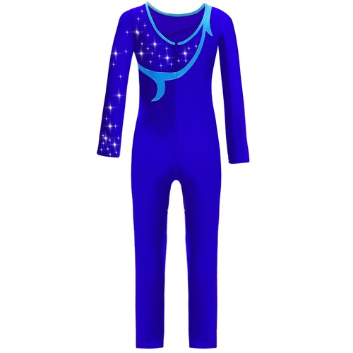 Kids Girls Leotard Rhythmic Unitard Full Body Jumpsuit Ballet Bodysuit Training - Picture 31 of 45