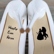 Happily Ever After Wedding Shoe Stickers Groom Bride Decals Bridal Accessories